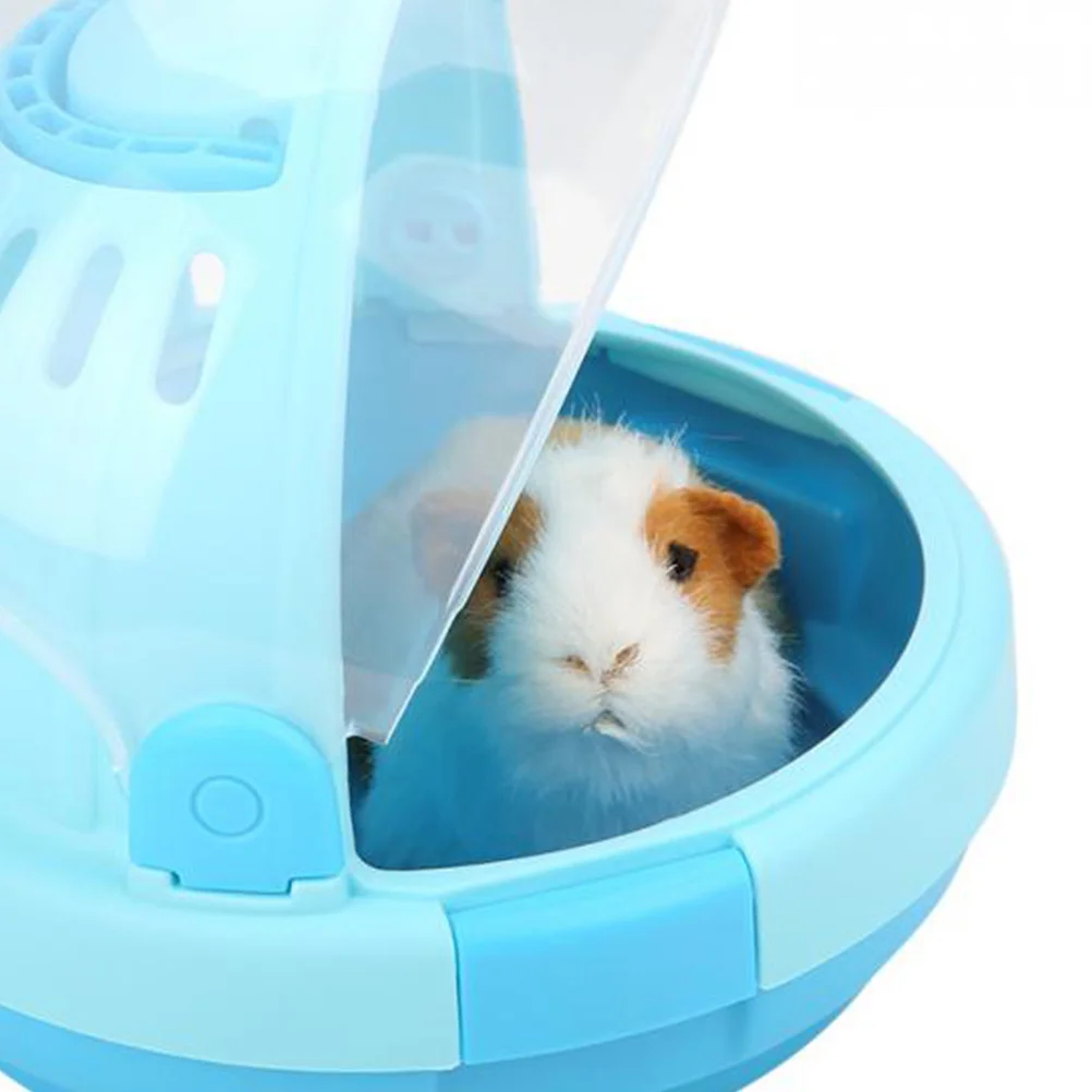 

Portable Plastic Guinea Pig Carrier Sky Blue Short Journey Travel Cage Locking Air Holes Pet Cage Hamster Outdoor Case