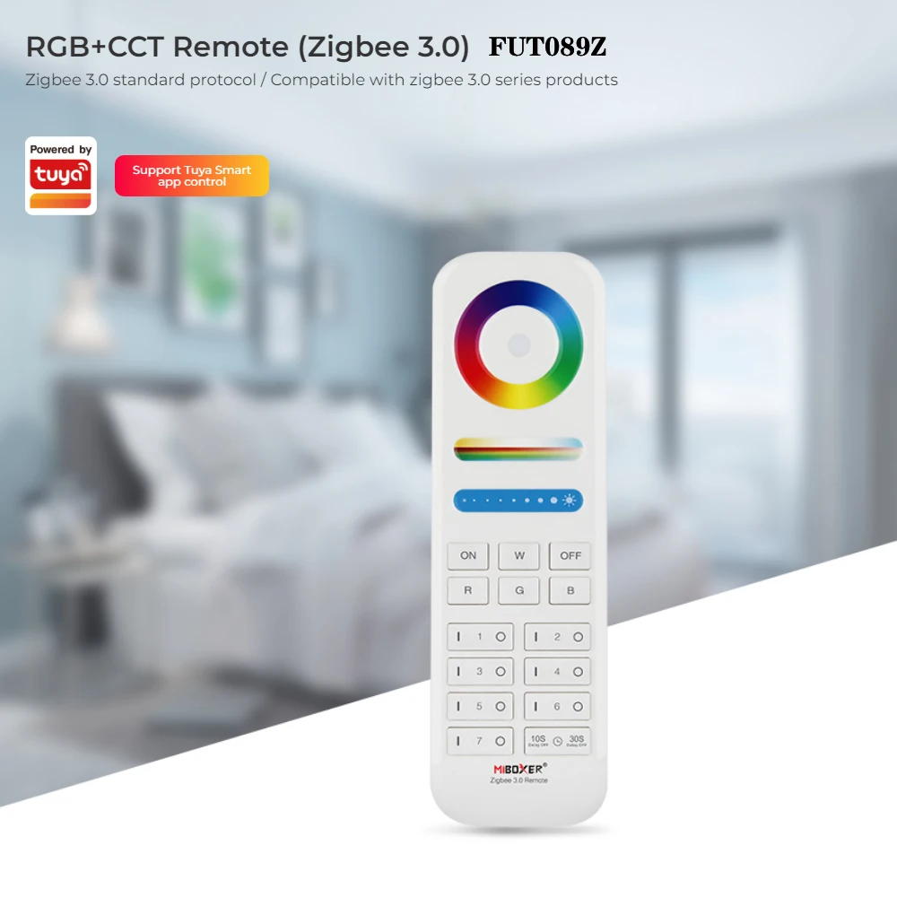 MiBOXER 7 Zones RGB+CCT Remote Controller Dimmer Compatible Zigbee 3.0 Series Products For RGB Color Temperature And Brightness