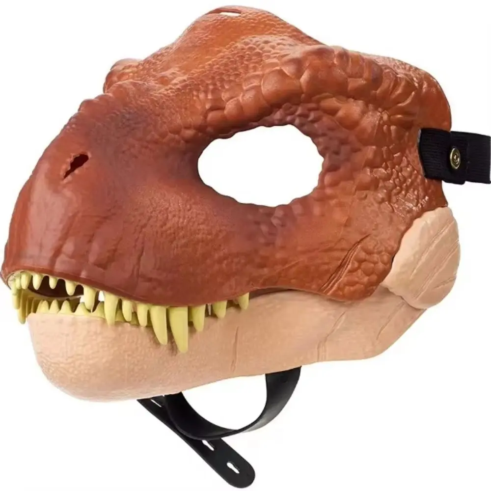 3D Moving Jaw Halloween Dinosaur Mask Open Mouth Hard Plastic Dinosaur Headgear Funny Cosplay Props Raptor Dino Mask for Party