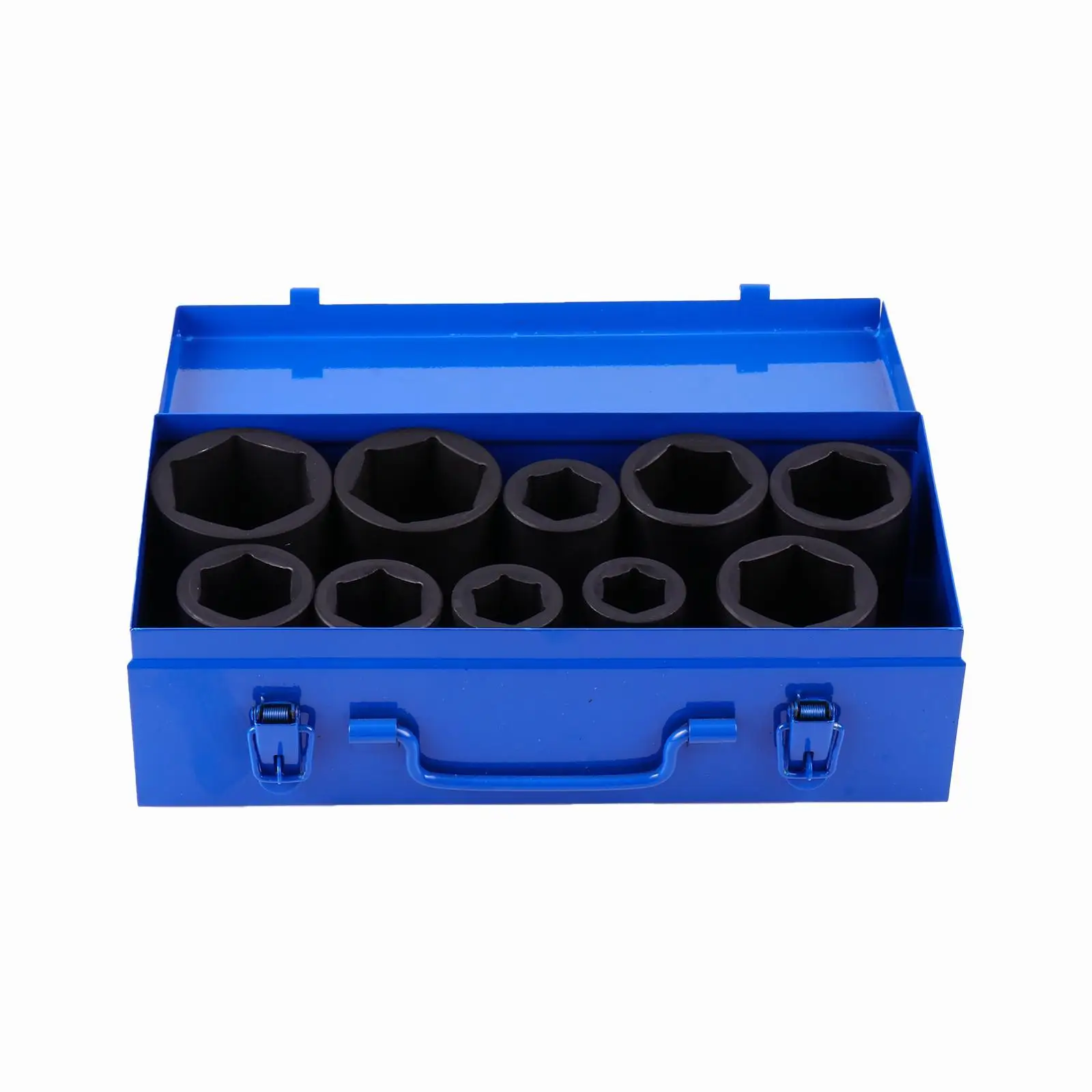 Heavy Duty 1 Inch Drive Deep Impact Socket Set Metric 6 Point Steel with Carrying Box for Mechanics