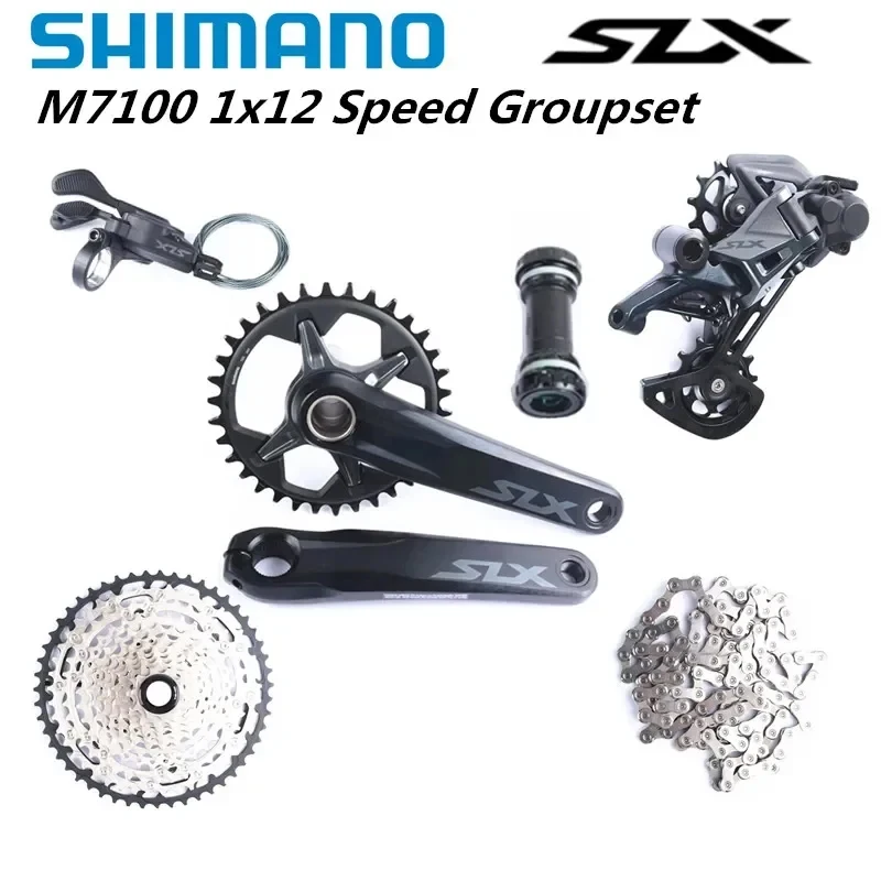 SHIMANO SLX M7100 Groupset 170mm 175mm 32T 34T Groupset 1x12Speed M7100 Shifter Rear Derailleur Crankset M710 M6100 Cassette