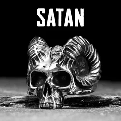 Gothic Satan Skull Men Rings Stainless Steel Women Jewelry Punk Retro New In Rock Fashion Accessories Gift Wholesale Dropshiping