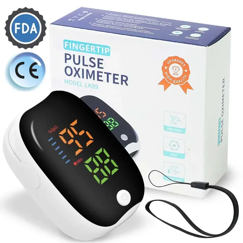 LK89 Finger Pulse Oximeter Medical Portable Blood Oxygen Oxymetre Heart Rate Saturation Meter OLED Oximetro De Dedo LED Display