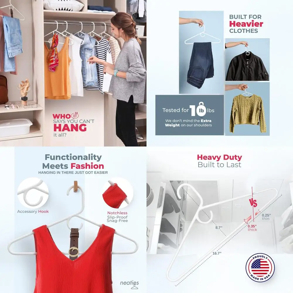 

50-Pack Heavy-Duty Plastic Hangers for Adult Clothing, Holds Up to 8lbs, Suitable for Pants, Coats, and Jeans, Mint Color