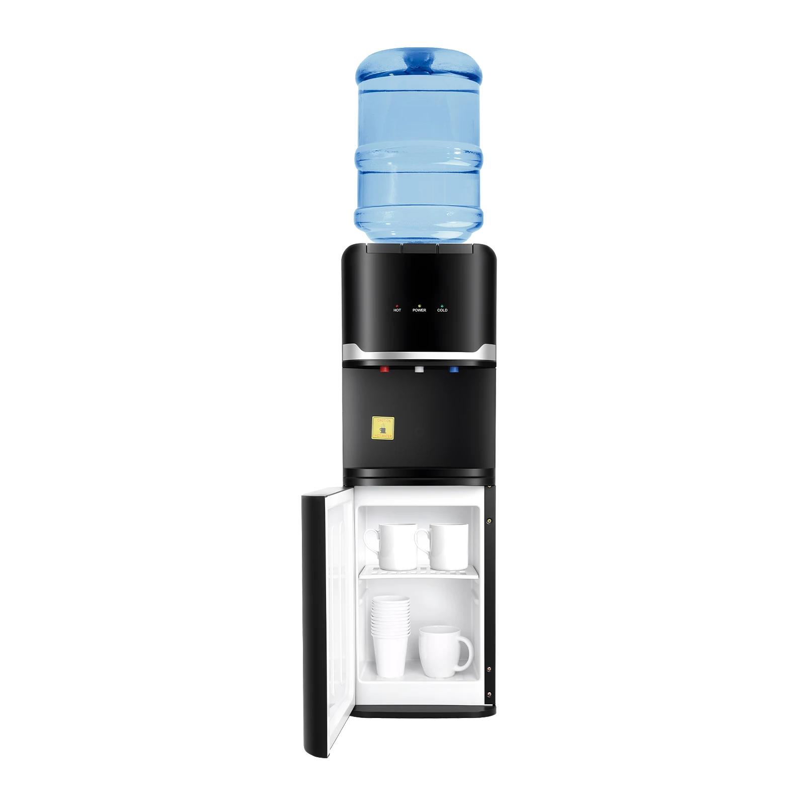 

Water Dispenser Black Rectangle PP Injection Molding Floor Standing US Plug 110 127V 60Hz 1.5m Cord 75W Cooling 550W Heating 0.75L H Cold Output 5L H Hot Output Cold Water 10 15℃ Hot Water 85 95℃ Max 18.9L Bucket Indoor Anti shock Water Dispenser