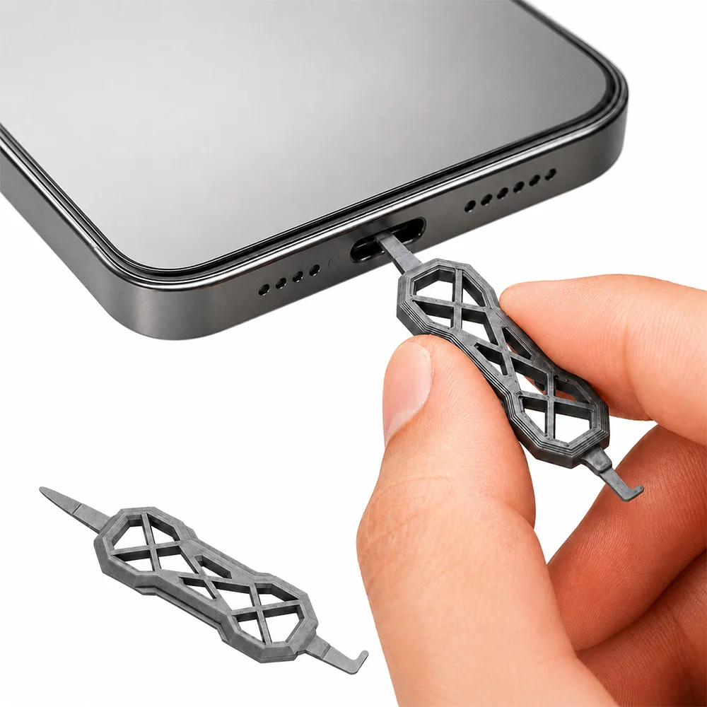 Rafford Przenośny czyścik portów ładowania, dwustronne narzędzie do usuwania kurzu z telefonów USB-A, USB-B, USB-C — 2