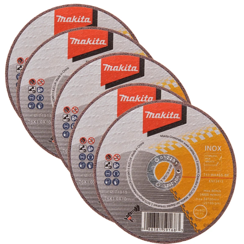 Makita D-74815-5 Cutting Grinding Wheel Blade 76 x 10 mm 5Pcs Makita Cut Off Discs For DMC300 Cut Off Saw  Power Tools Accessory