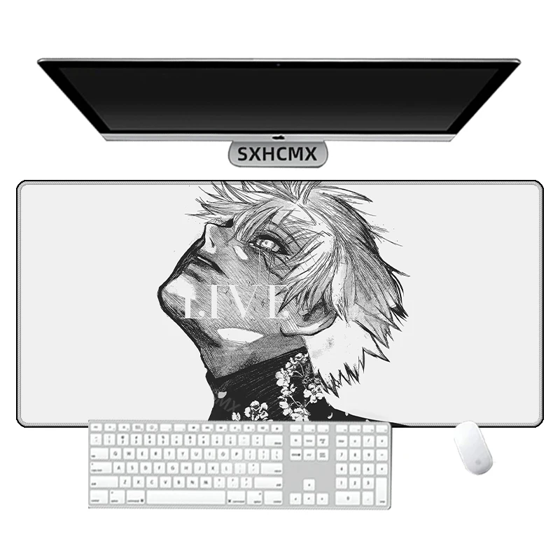 أنيمي طوكيو الغول ماوس الوسادة Kaneki كين HD الطباعة ألعاب الكمبيوتر قفل حافة عدم الانزلاق ماوس الوسادة XXL90x40 سنتيمتر لوحة المفاتيح الكمبيوتر وسادة مكتب #2