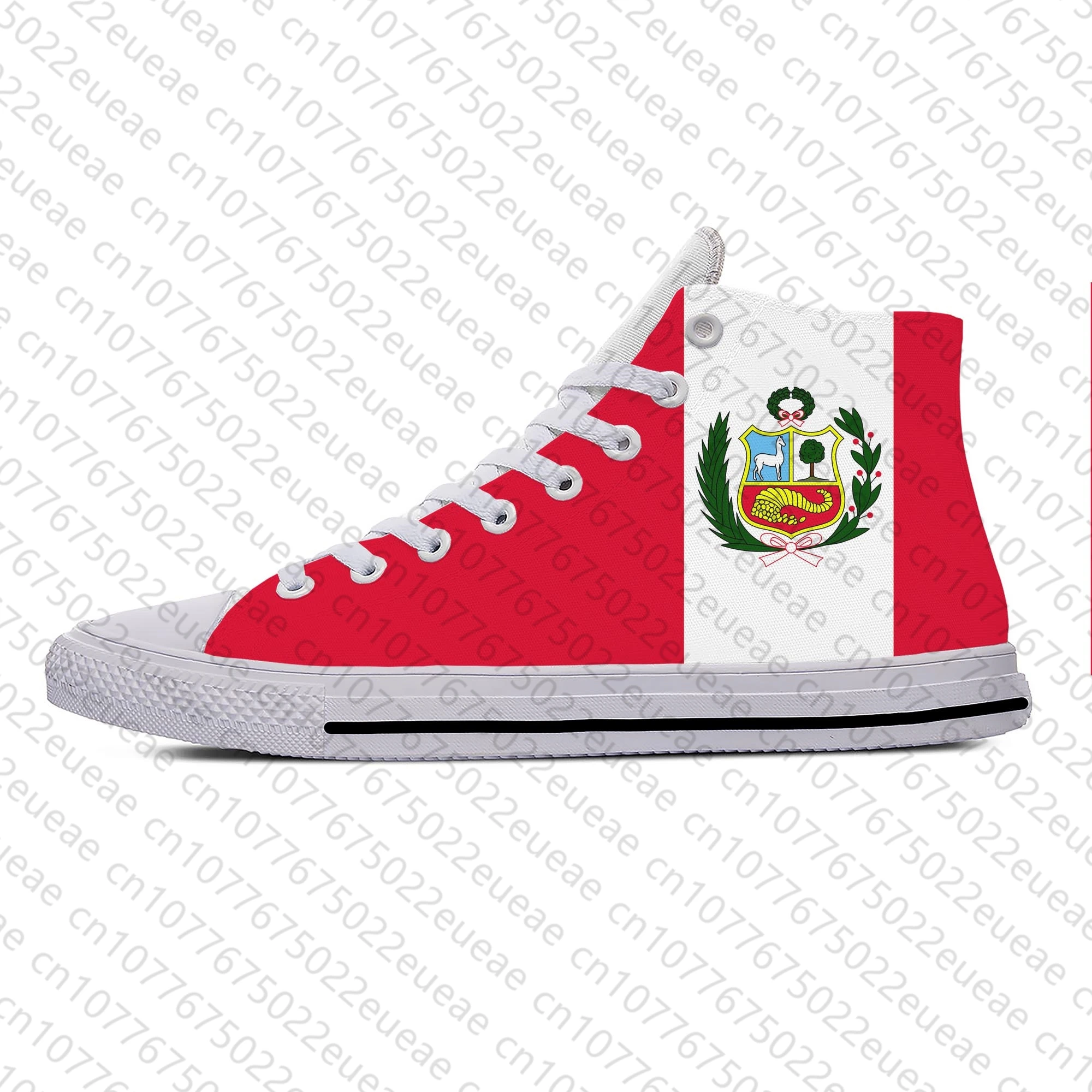 Peru Flagge High Top Sneakers Herren Damen Teenager Freizeit schuhe Leinwand Laufschuhe 3d gedruckt atmungsaktiven leichten Schuh