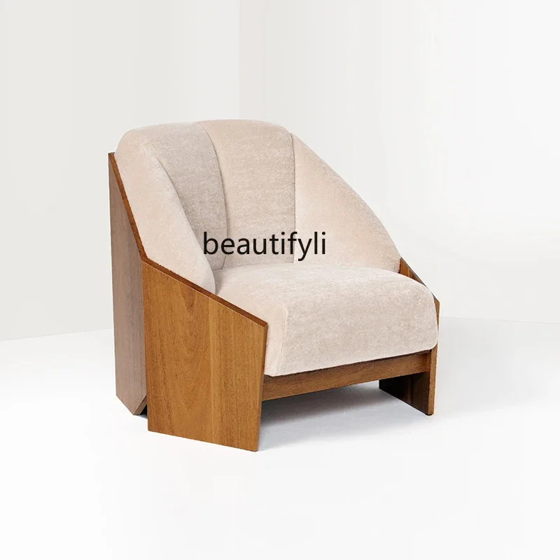 

zqxFurniture Designer Armrest Backrest Couch Log Silent Style Small Apartment Balcony Living Room Nordic Minimalist