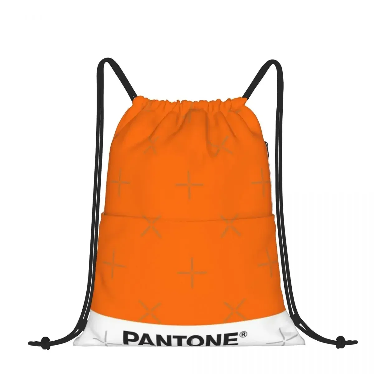 

Drawstring Backpack PANTONE 1505 Shoulder Bag Zipper Pocket Sports & Travel Hikes Portables Bag