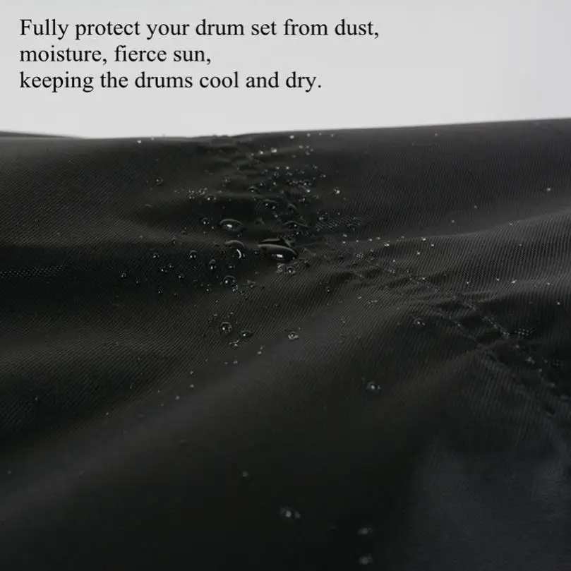 Black Oxford Fabric Drum Set Dust Cover for Electric Drum Kit Sun Protection and Dust Prevention with Weighted Corners