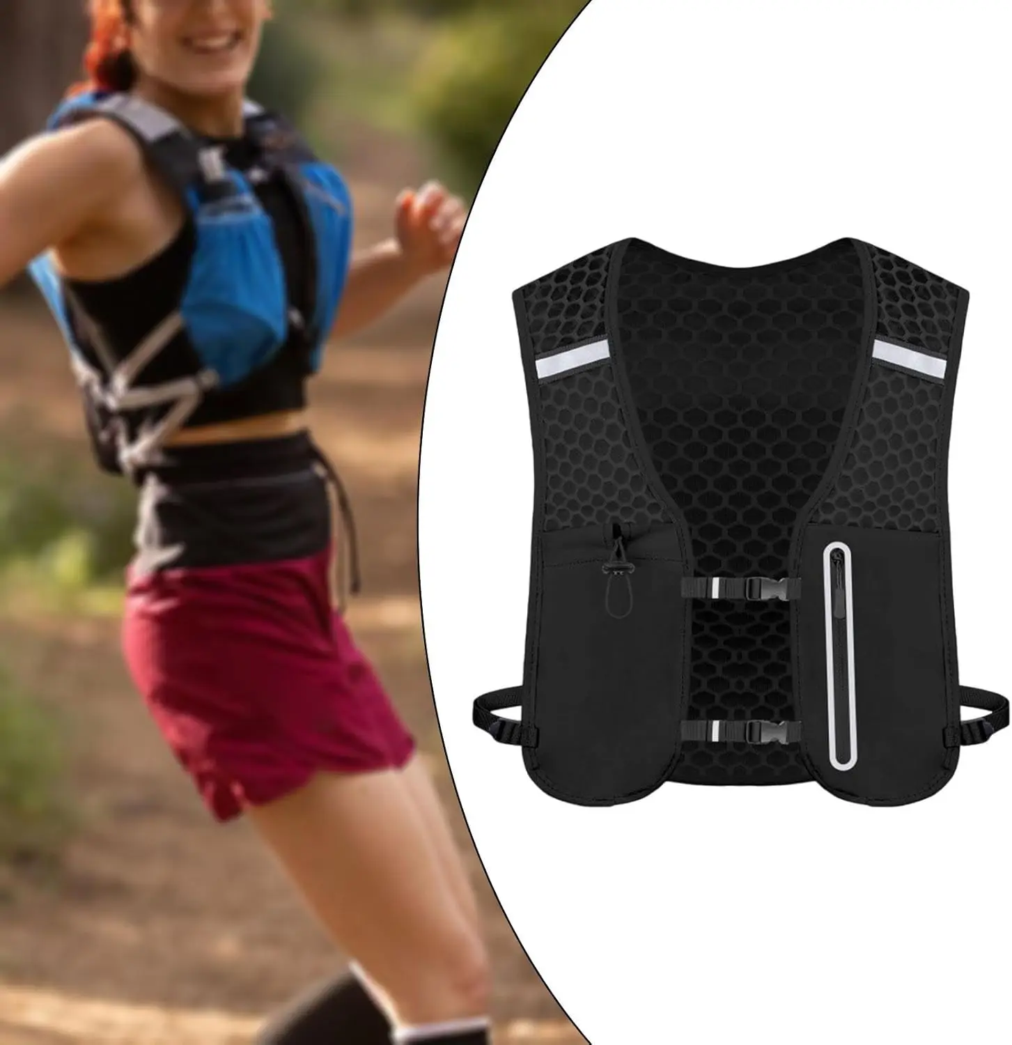 

Running Vest Backpack, Hydration Vest, Running Vest for Mens & Women, Camel Hydration Backpack, Adjustable, Reflective Strips,