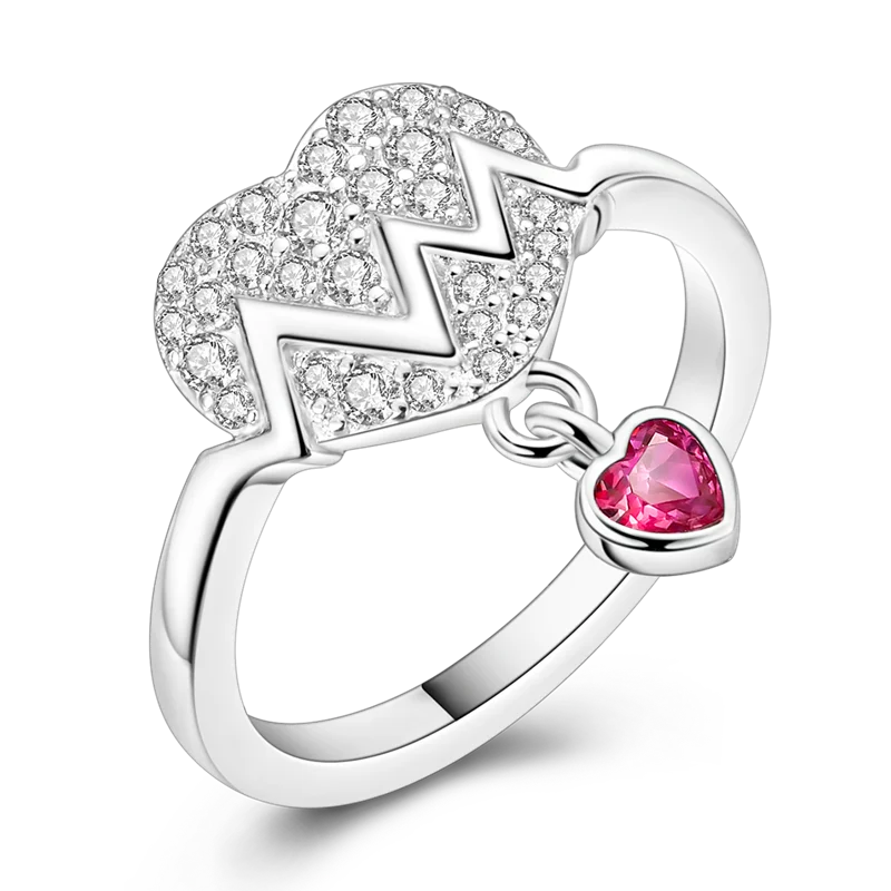 Women's 925 Sterling Silver Wedding Ring, Elegant Design
