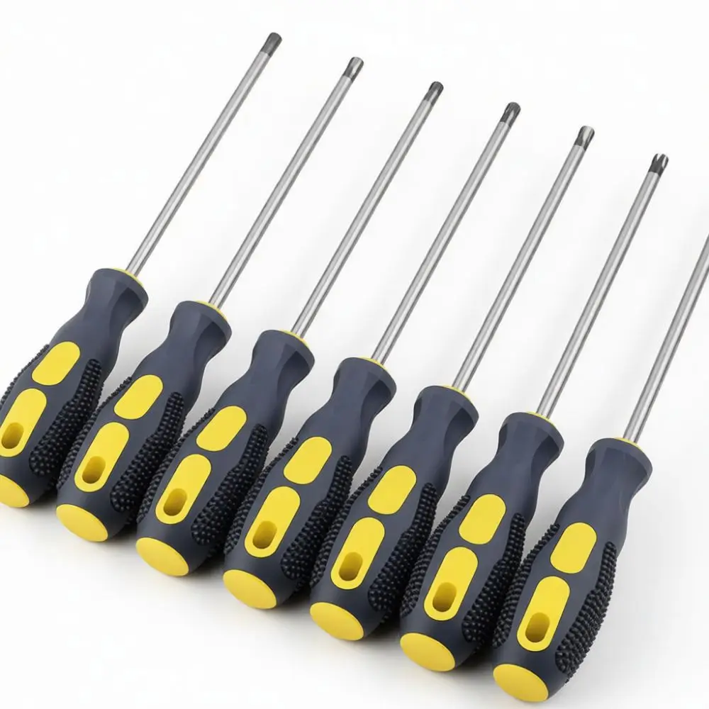 Manual Screwdriver Massage Design Magnetic Tip Chrome Vanadium Steel Hand Tool Household Hardware Repairing Accessory Equipment