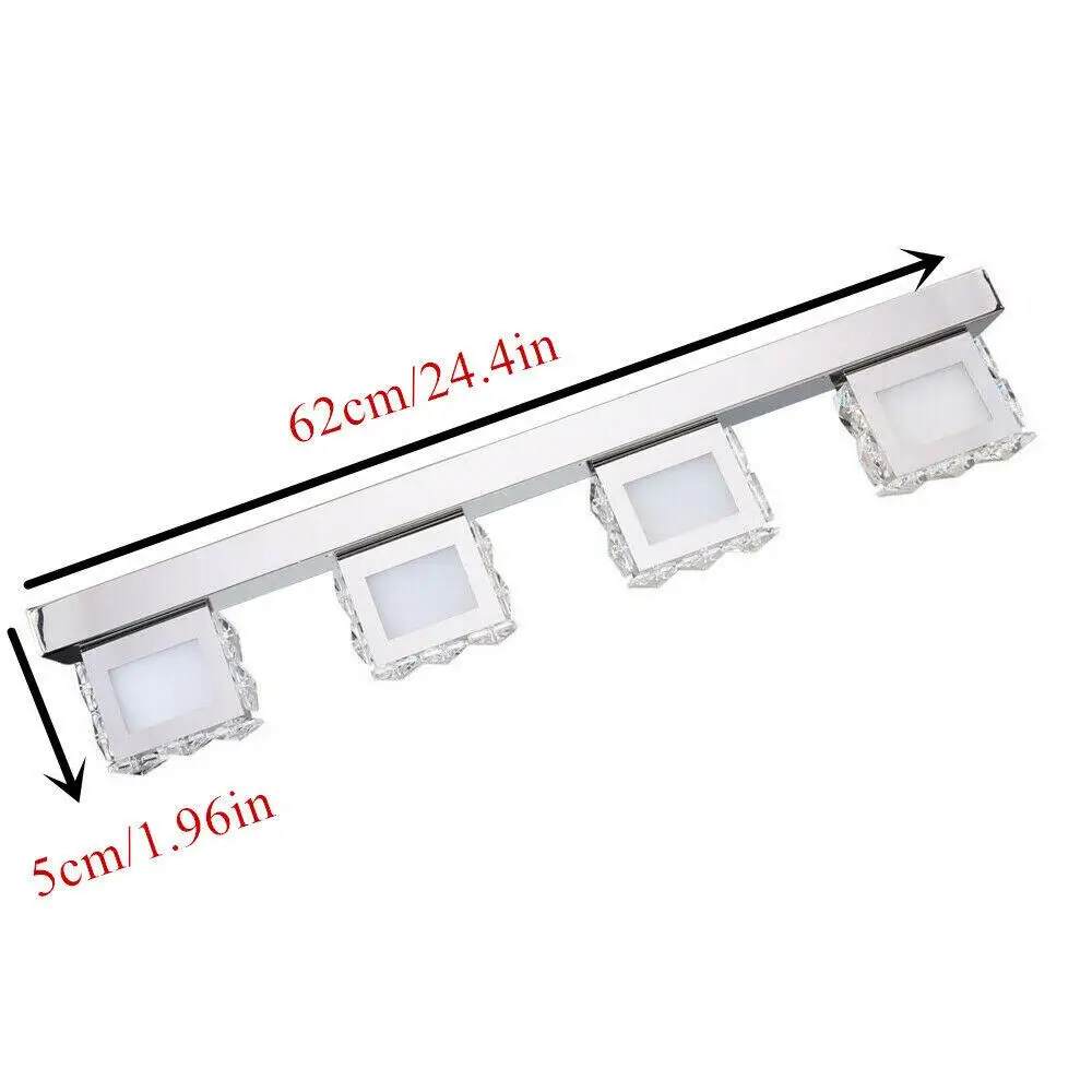 62*5*11cm 110V White Modern Bathroom Vanity LED Crystal Front Mirror Toilet Wall Lamp Make-up Light