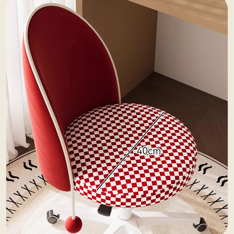 Adjustable Swivel Vanity Stool Mobile Makeup Chair for Bedroom Designer Dressing Table Seat Premium Home Furniture for Girls