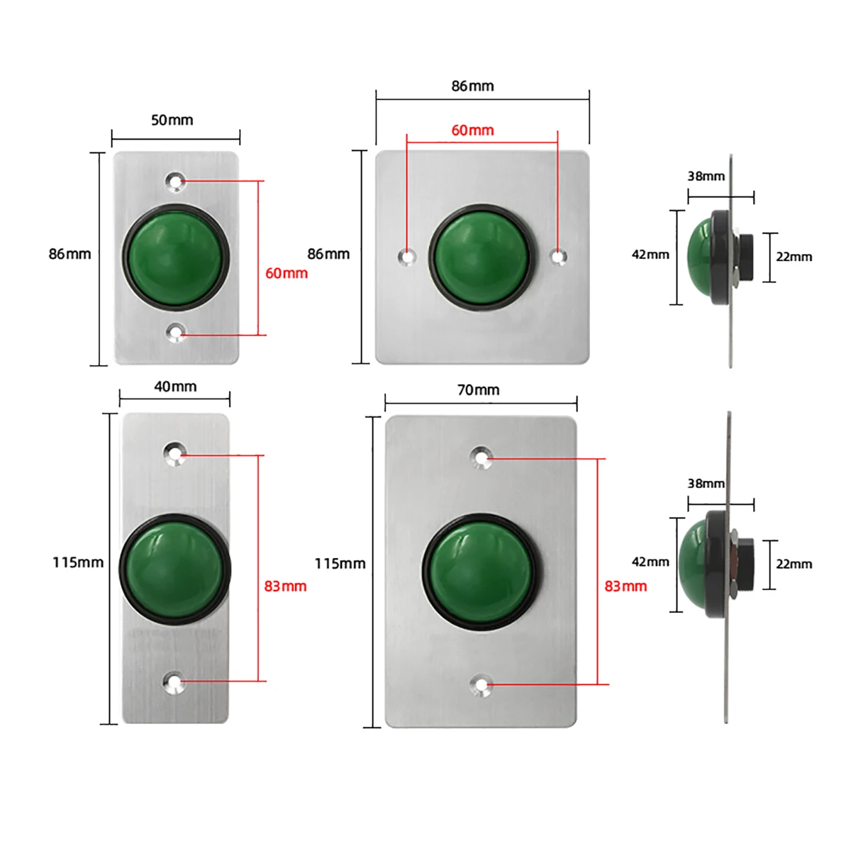 Imagem -03 - Prova Dágua Dc12v 304 Placa de Interruptor de Liberação de Saída Externa no nc com Fechadura de Porta Botão de Saída de Acesso Aço Inoxidável Ip67 à