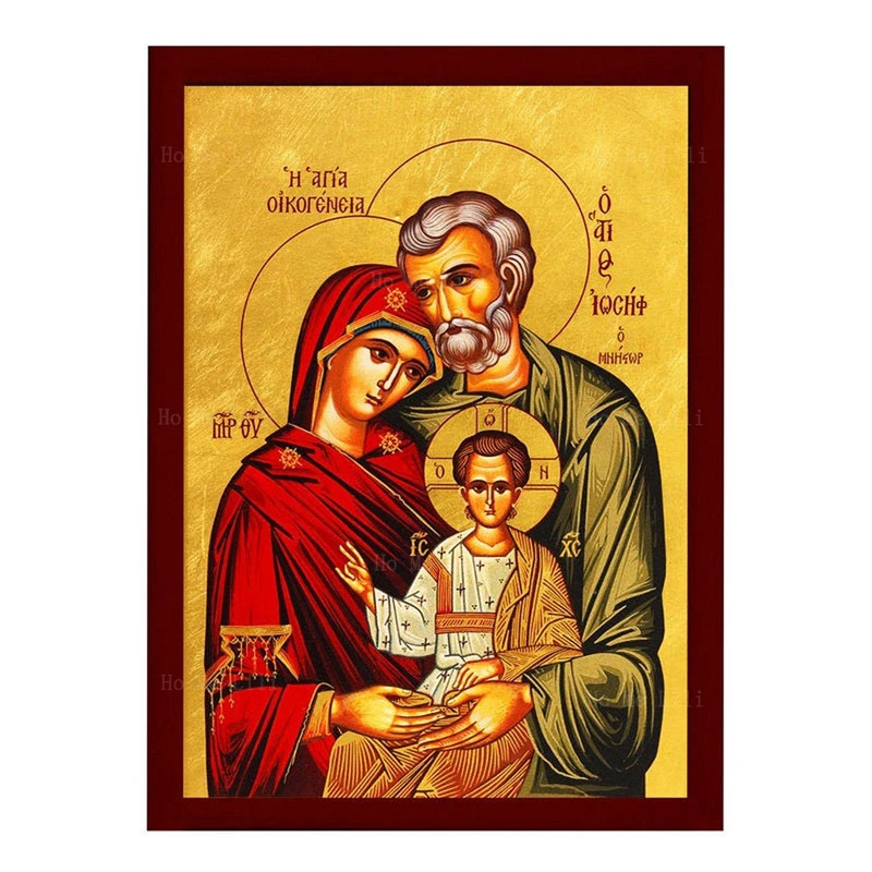 Die Heilige Familie Jungfrau Maria Icon Panagia Genesis Von Jesus Christus Griechischen Byzantinischen Orthodoxe Christian Leinwand Wand Kunst Dekor