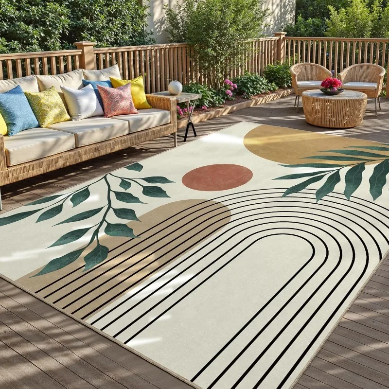 Dopamine Abstract Lines Pattern Living Room Carpet Fashion Simple Sofa Coffee Table Floor Mat Washable Easy Clean Soft Rug Tapis