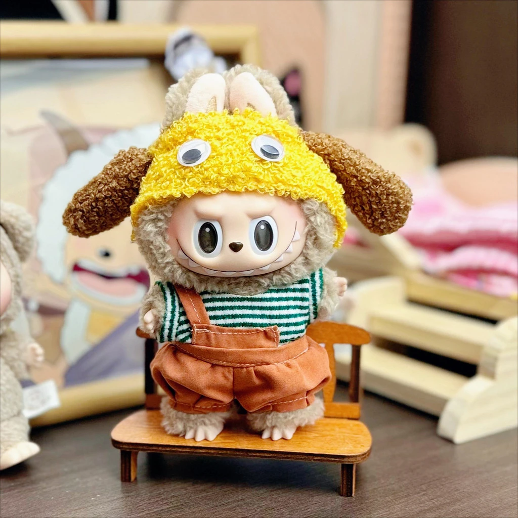 [Clothes Only] 17CM Labubu Doll Outfit Adorable Plush Pendant Clothes Change Rag Pendant Plush Toy Cute Decoration Little Cloths