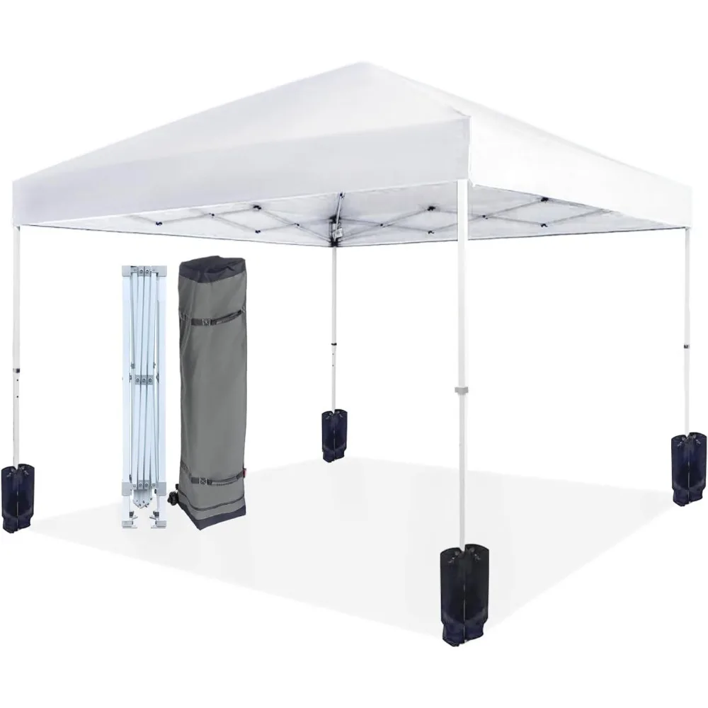 

Outdoor Pop Up 10 x 10 Canopy Tent for Events, Portable with Easy Setup, Includes Wheeled Carry Bag, 8 Pegs, 4 Ropes, 4 Weighte