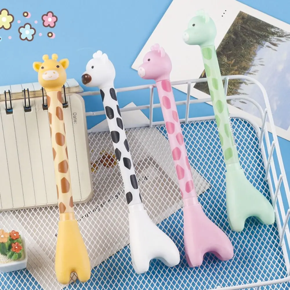 Kawaii Staande Giraffe Pen Grappige Mooie Esthetische Giraffe Gel Pen 0.38mm Creatieve Leuke Schrijven Pen School Office Supply