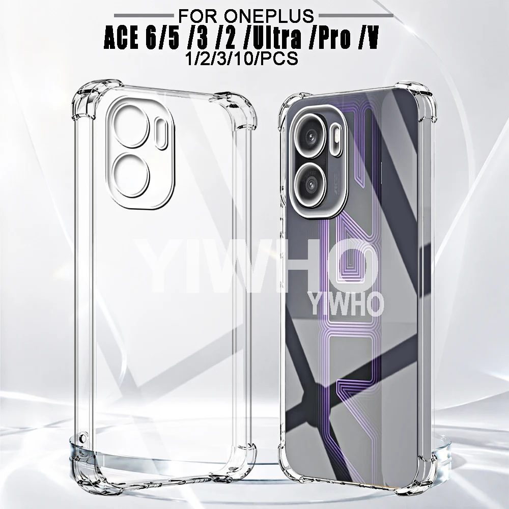1/2/3/10 Fundas Transparentes para Teléfono Oneplus One+ 1+ ACE 6 5 4 3 2 1 Ultra Pro T, Carcasa Trasera de TPU Suave Transparente a Prueba de Golpes