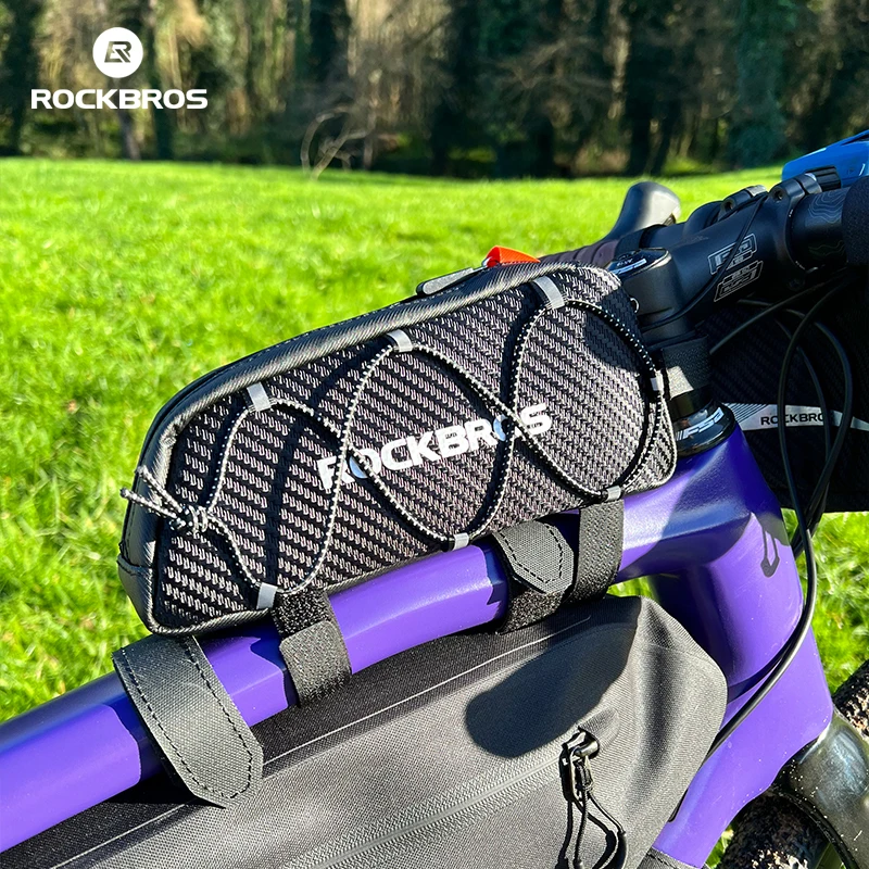 ROCKBROS حقيبة الدراجة مقاوم للماء عاكس الجبهة العلوي الإطار كيس أنبوب خفيفة دراجة حقيبة الدراجات حقيبة بجولة ركوب الخيل