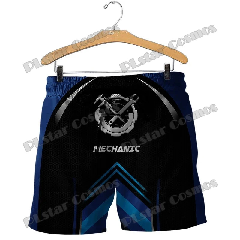 Personalized Name Mechanic Metal 3D Printed Men‘s Shorts Summer Harajuku Casual Unisex Polyester Regular Shorts DKD-14