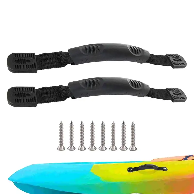 Yacht Carry Handle Boat Rubber 2pcs Carry Handle Kayak Grab Handle Ergonomic Side Mount Handle Replacement Flexible Heavy Duty