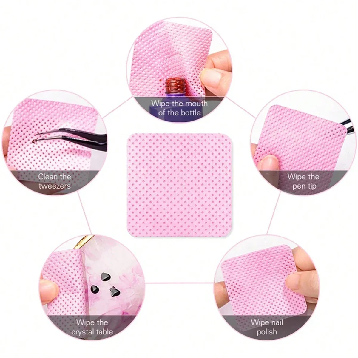 Fusselfreie Wattepads, Nagellackentferner, Tücher, Reinigungswerkzeug, Nagelkunst-Reinigungstücher, Tipps, UV-Gel-Nagellackentfernungspad, Papiertücher – Detail 3
