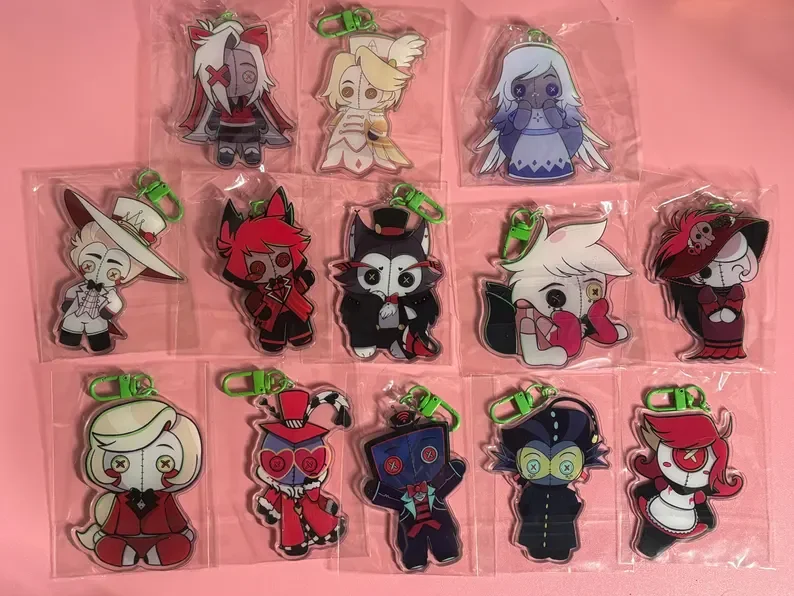 Voodoo Doll Demon Style Acrylic Keychain, Double Sided Bag Charm, Fantasy Art Pendant, Collectible Fan Gift