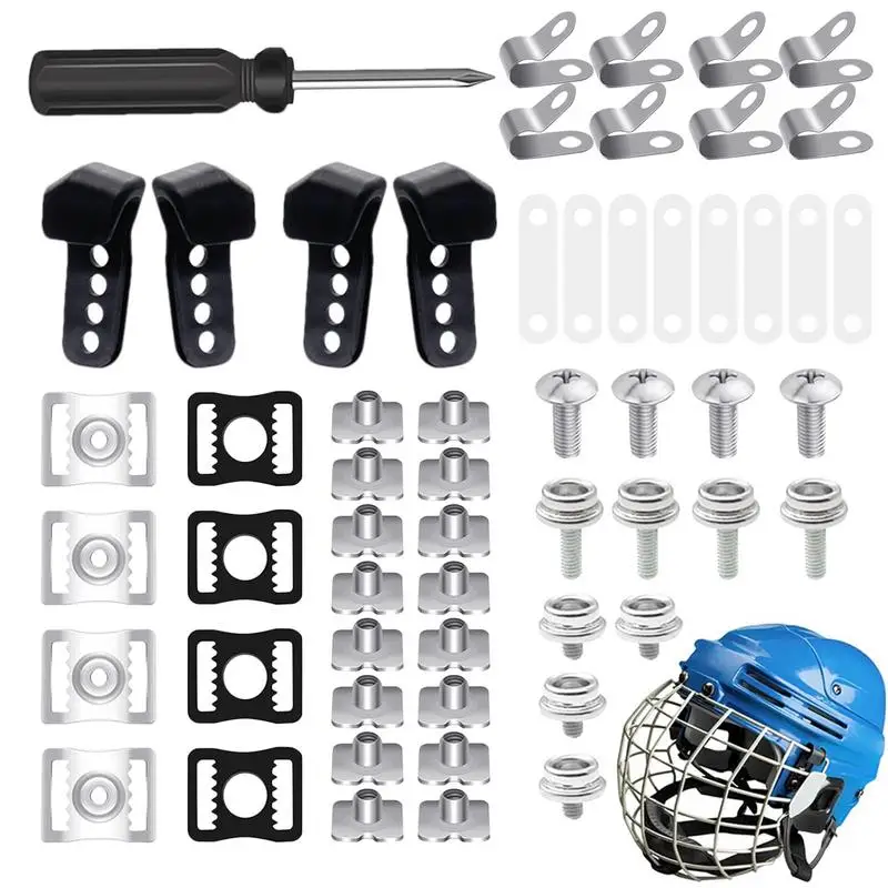 Ball Sport Headgear Repair Hardware Set Of 60 Safety Headgear Tool For Football Hat Baseball And Hockey Headgear Repair