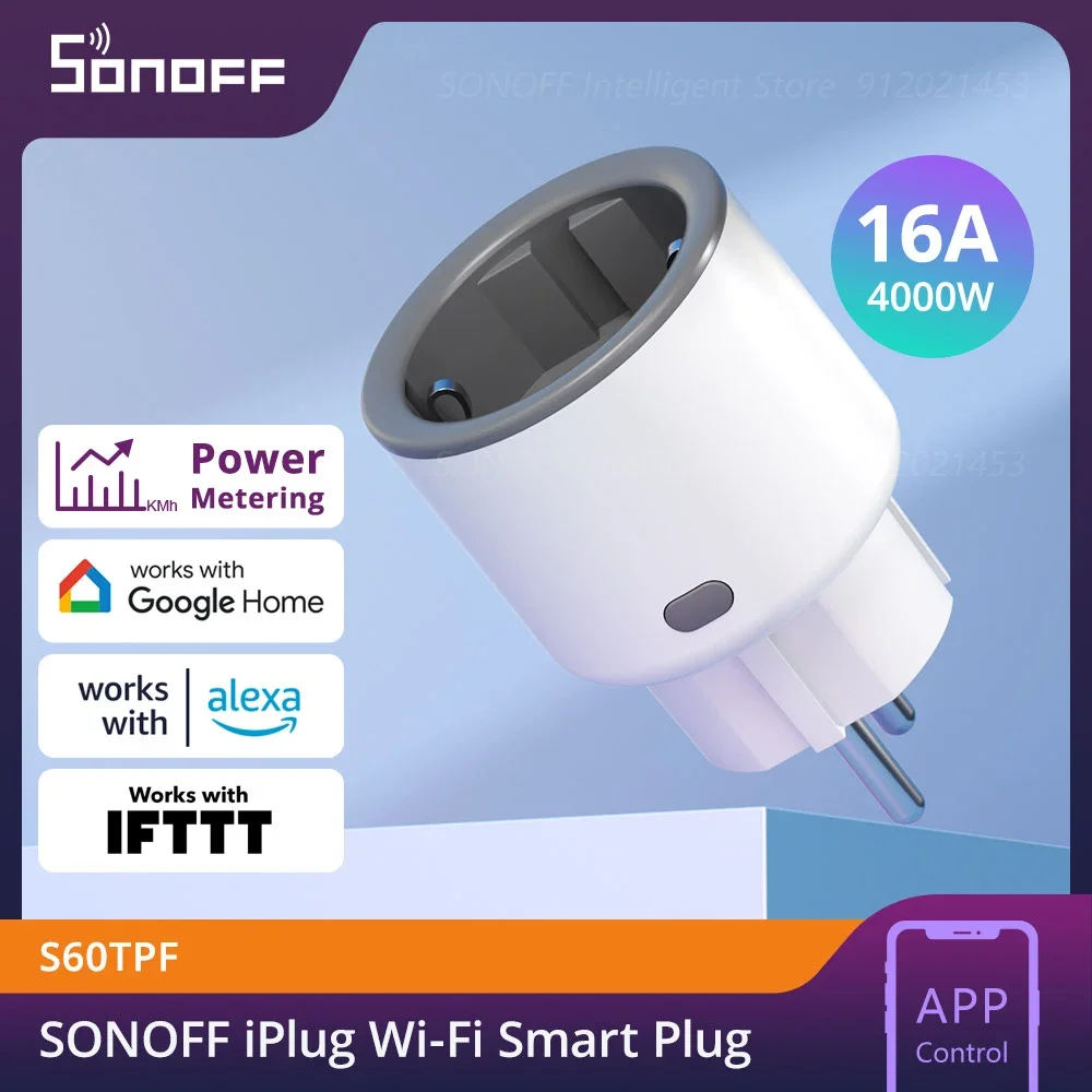 

iPlug S60 EU/UK Wi-Fi Smart Socket Overload Protection Timer Smart Scene Remote Control via eWeLink Alexa IFTTT