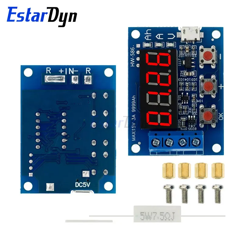 ZB2L3 Tester baterii Cyfrowy wyświetlacz LED 18650 Bateria litowa Zasilanie Test rezystancji Pojemność свинцово-kwasowa Miernik rozładowania