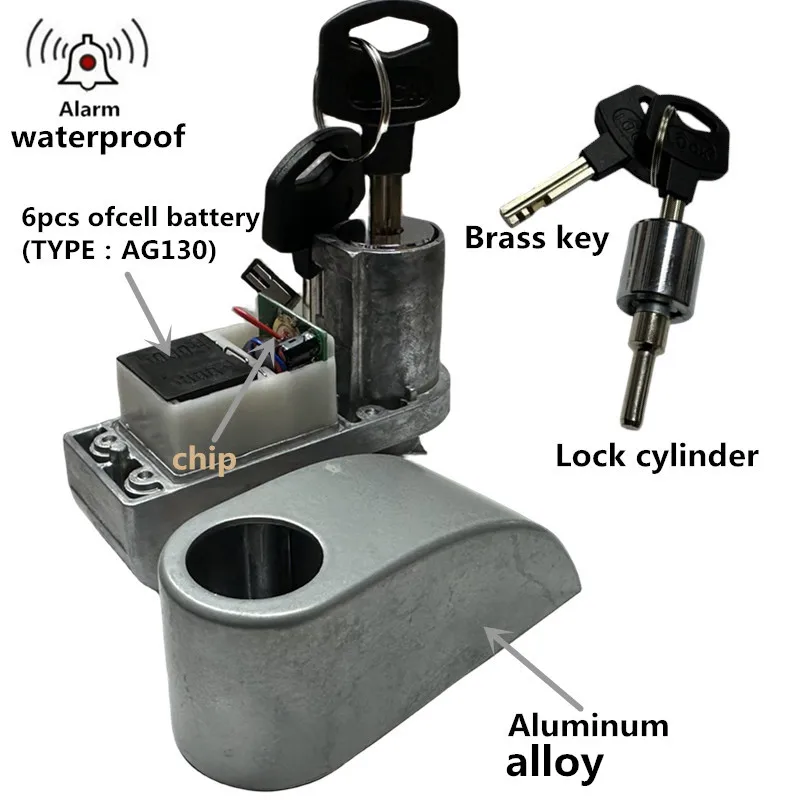 Waterproof Motorcycle Alarm Lock Bike Security Anti-theft Lock Motorbike Mountain bike Disc Brake Lock +Bag+1.5mReminder Rope view 5