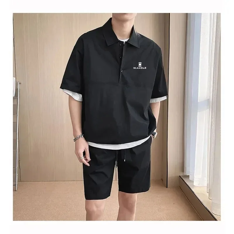 

High quality Korean Golf suit Men's Golf suit 2024 summer new two-piece men's golf suit sports golf shorts