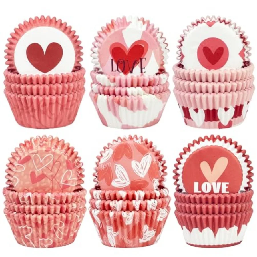 300-Count Cupcake Liners Standard Cupcake Cups 6 Design Cupcake Papers Baking Cups Cupcake Wrappers Standard Size