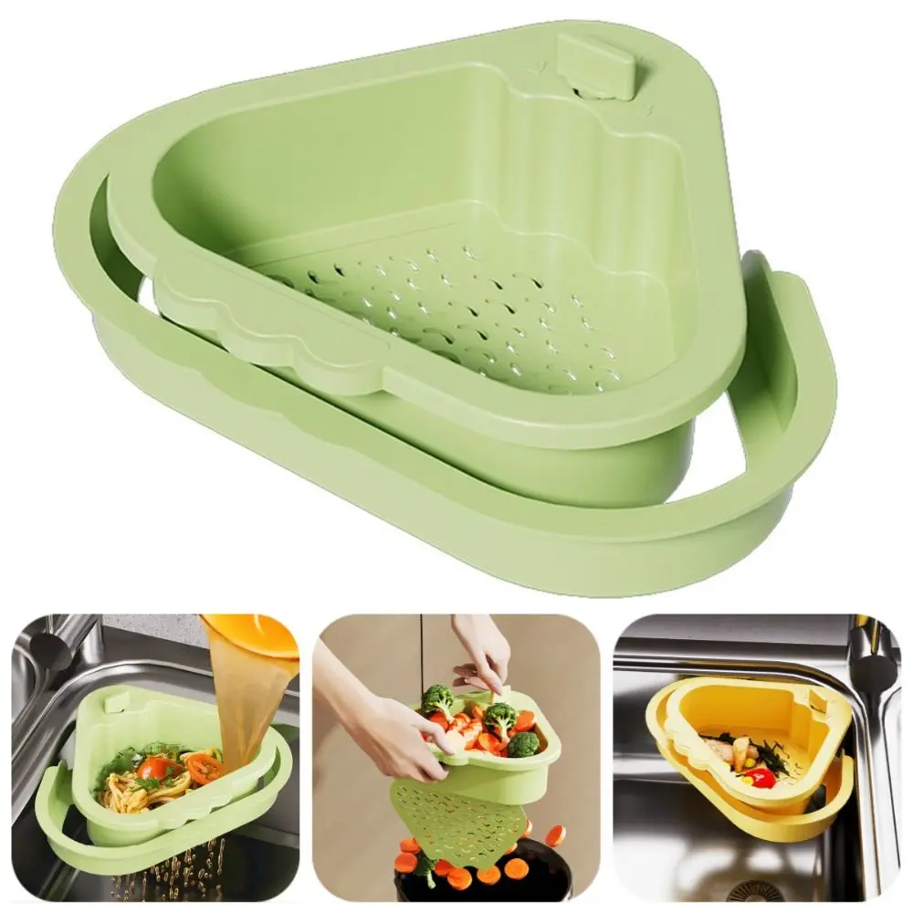 

Фильтр для раковины 2 в 1, корзина, треугольная съемная полка для мытья фруктов, открывающаяся нижняя крышка, быстро слив