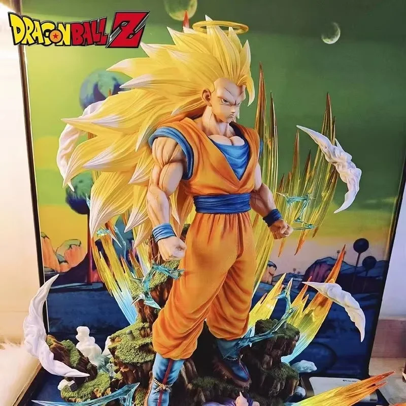 สต็อก 33 ซม.Dragon Ball Z ตุ๊กตา Luminous Super Saiyan 3 รูป Son Goku Infinite เริ่มต้น Super ขนาดใหญ่รุ่น Gk รุ่น Pvc ของเล่น