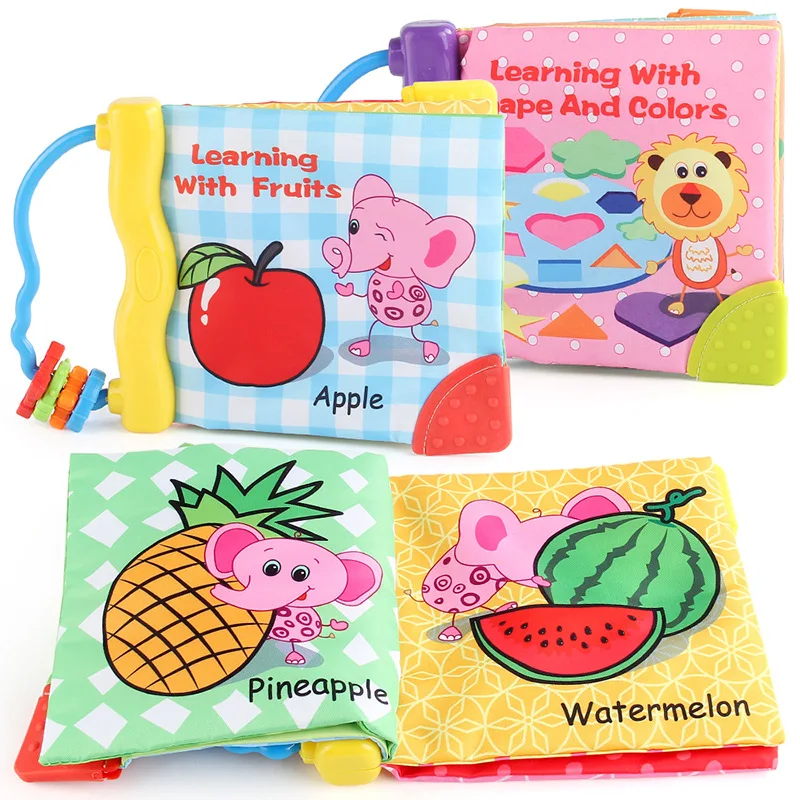 Baby Palm Book Large Cloth Book Fun Baby Cloth Book Early Learning Educational With Rattle Paper BB Cloth Book Children Gift