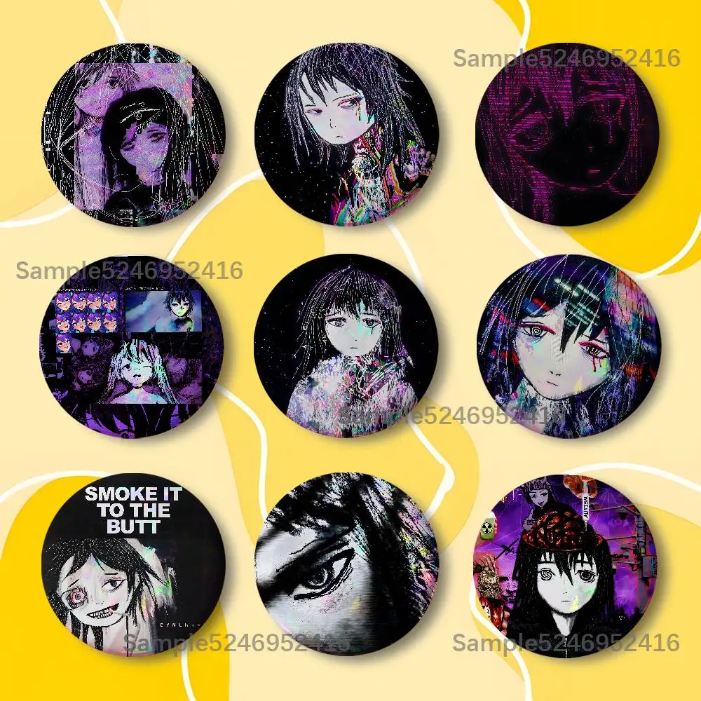 

C-Cynthoni Music Round Button Pins Badge Creative Brooches Backpack Clothes Decoration Fashion Cartoon Jewelry Gifts