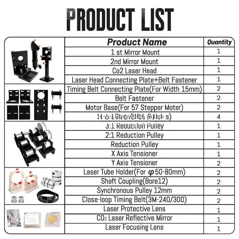 CO2 기계 예비 부품 CO2 모든 부품 CO2 절단 기계 예비 부품