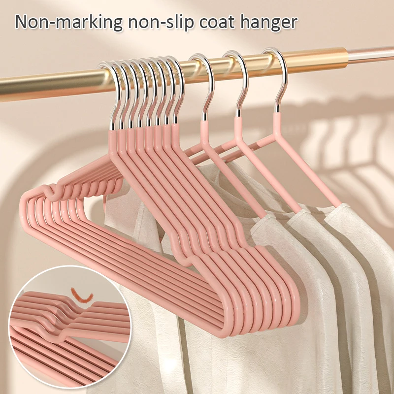 10-30pcs Clothes Rack Coat Stand Multipurpose Non-Slip Hanger Space-Saving Metal Rack Clothes Organizer Durable And Sturdy