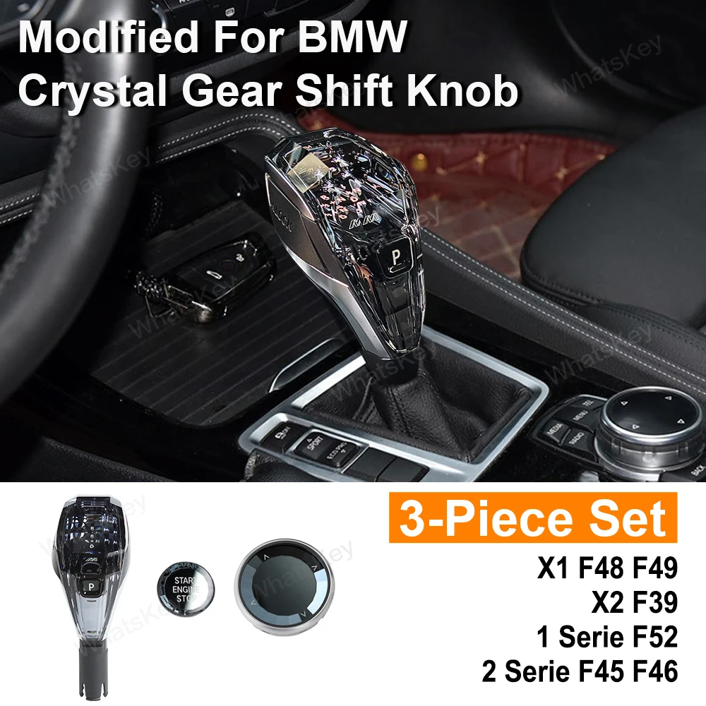 

3pices-set Crystal Gear Shift Knob For BMW 1 2 Series F52 F45 F46 X1 F48 F49 X2 F39 Crystal Gear Rod Handel