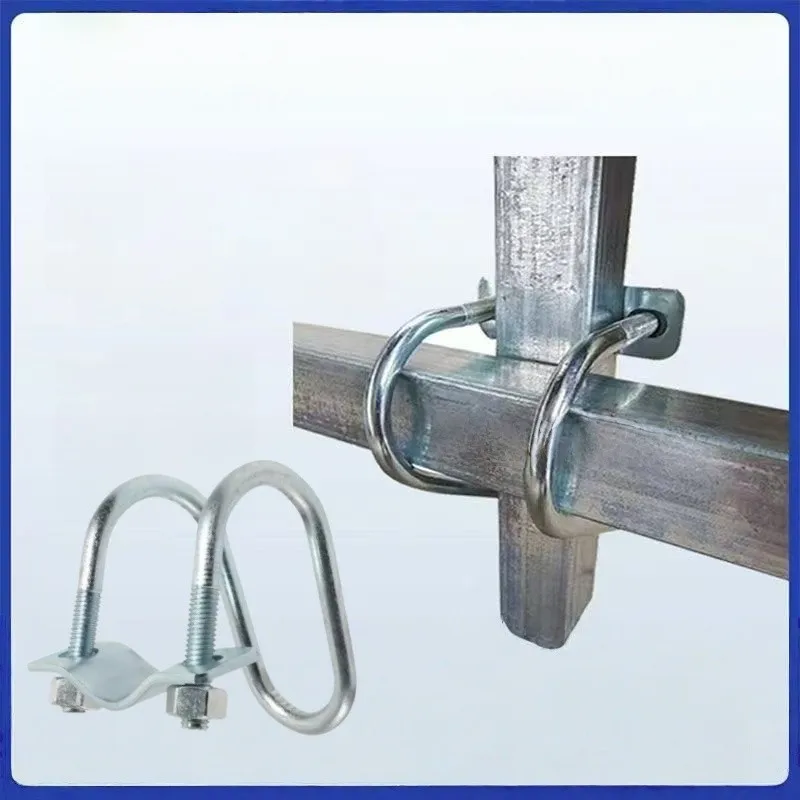 4PCS Industrial-grade 32mm Cross Pipe Clip Double U-bolt Design for Water Plant Farm Greenhouse Pipeline Special Fixer for...