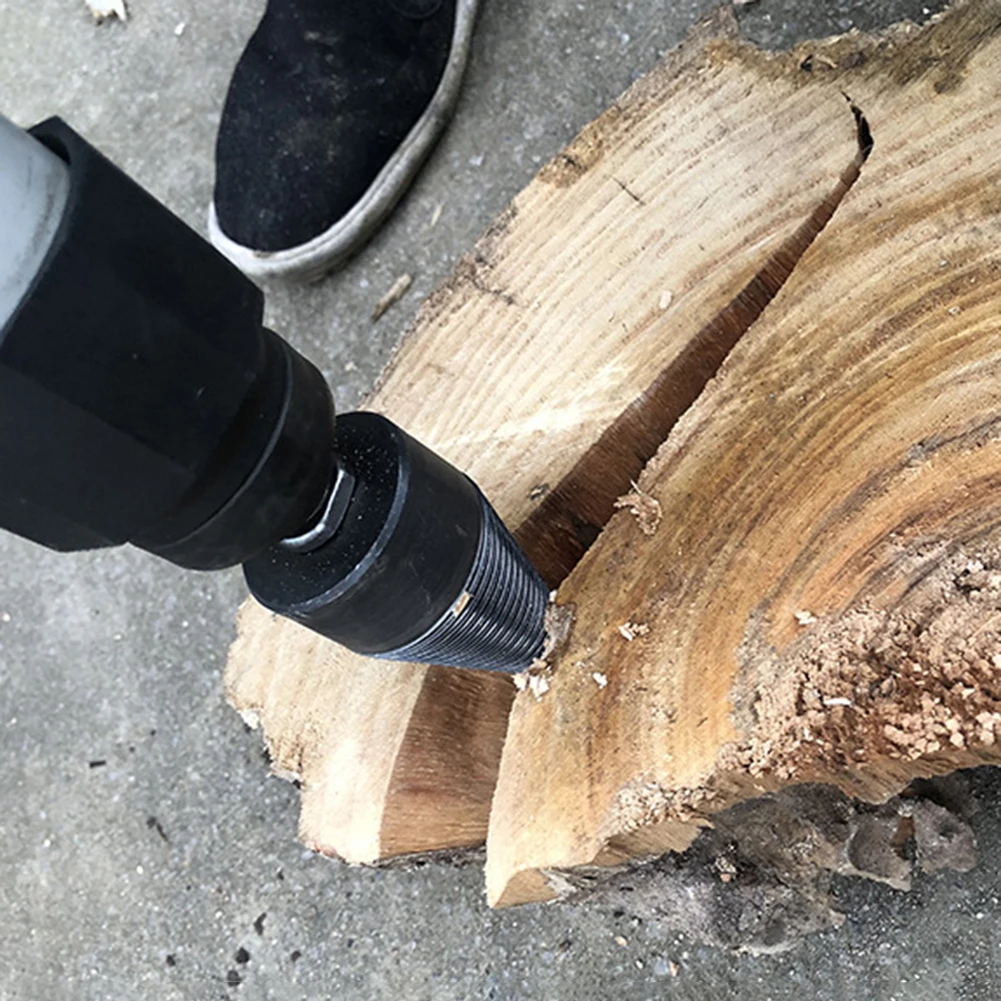 32/42mm Firewood Splitter Drill Bits Round/Square/Hex Shank Cutting Wood Splitter High Speed Steel Screw Splitting Cone Auger