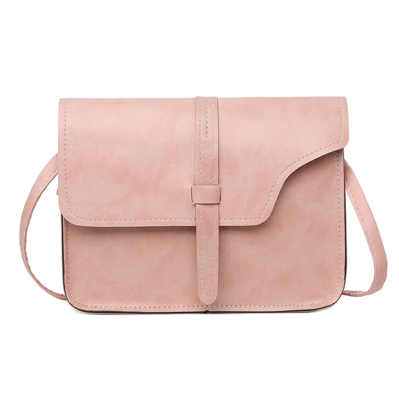 Bolsa de ombro retrô monocromática para mulheres, bolsa mensageiro simples, bolsa quadrada pequena, bolsa de cinto para menina