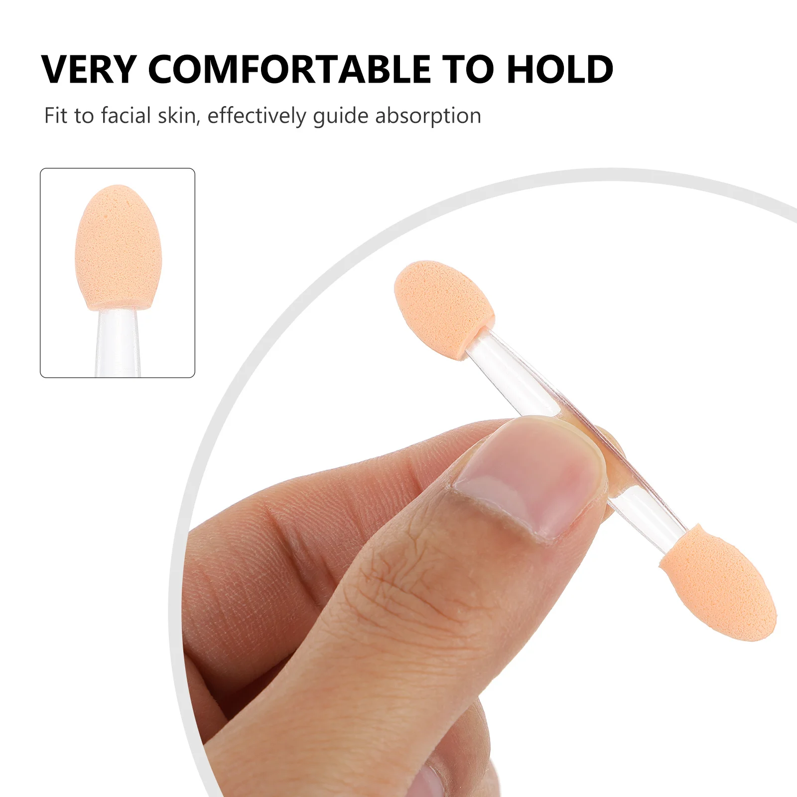 50 szt. Pędzle do cieni do powiek, dwustronne aplikatory lateksowe, lekkie, przenośne narzędzia do makijażu na podróże i do codziennego użytku.